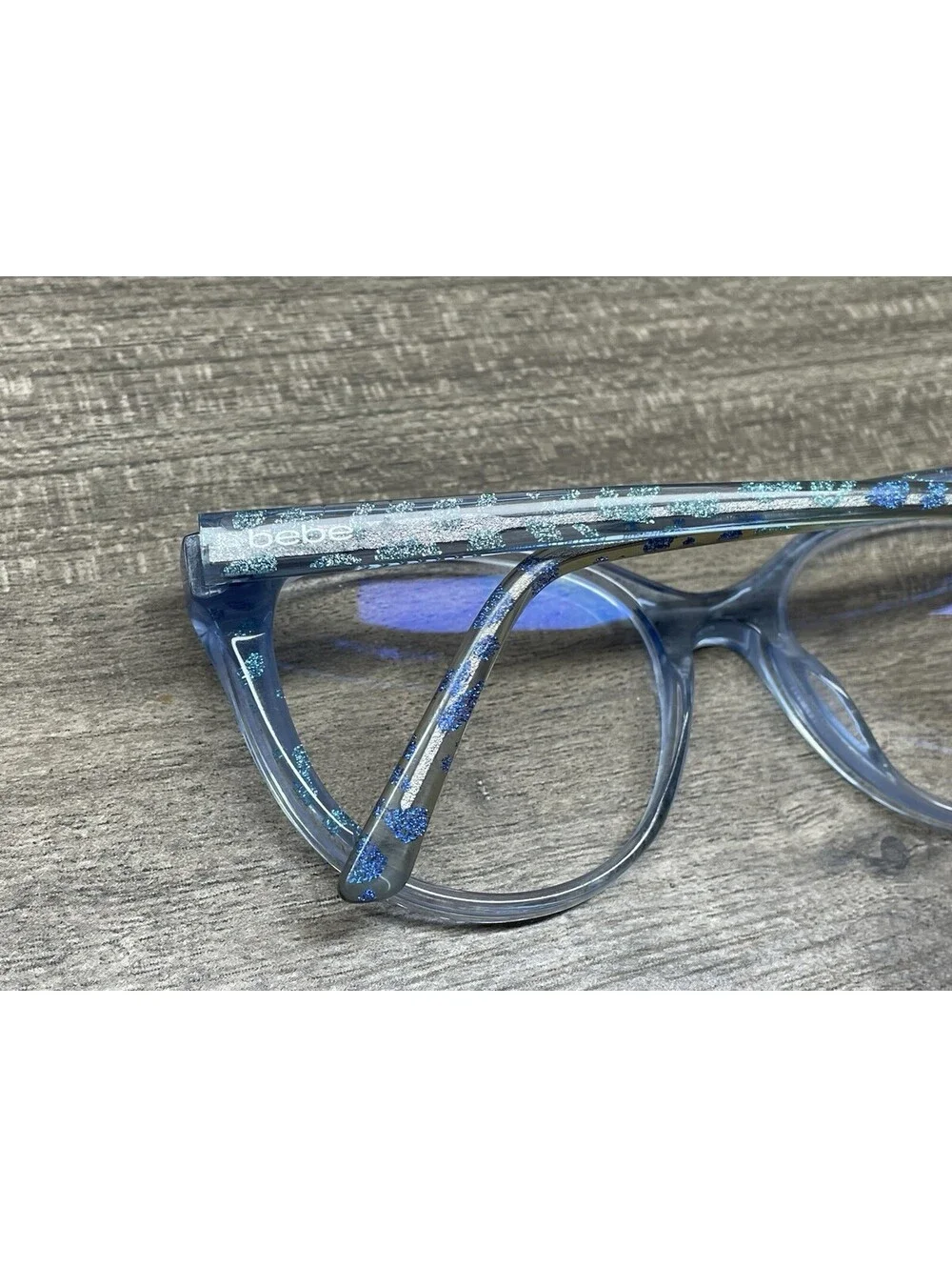 BEBE BB5208 (428) BLUE ANIMAL AUTHENTIC EYEGLASSES 52[]17-135 FRAMES ONLY